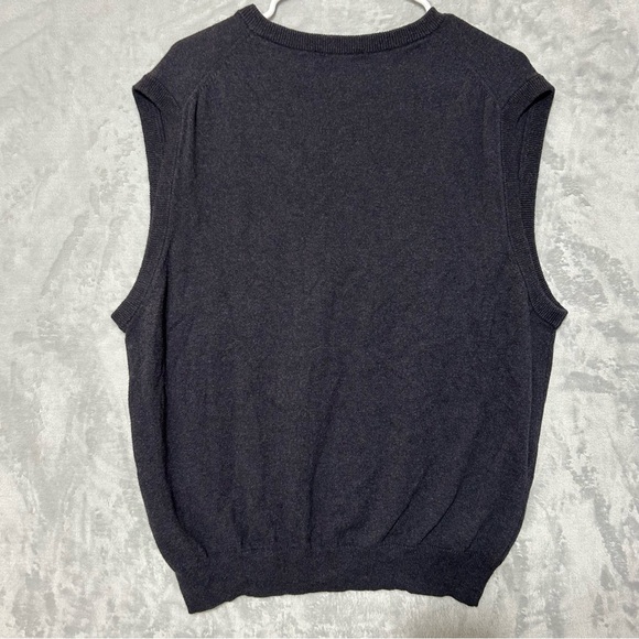 WOOLOVERS Mens Vest Large Cashmere Blend Jumper Tank Top Grey Good Cond v neck - Picture 3 of 6